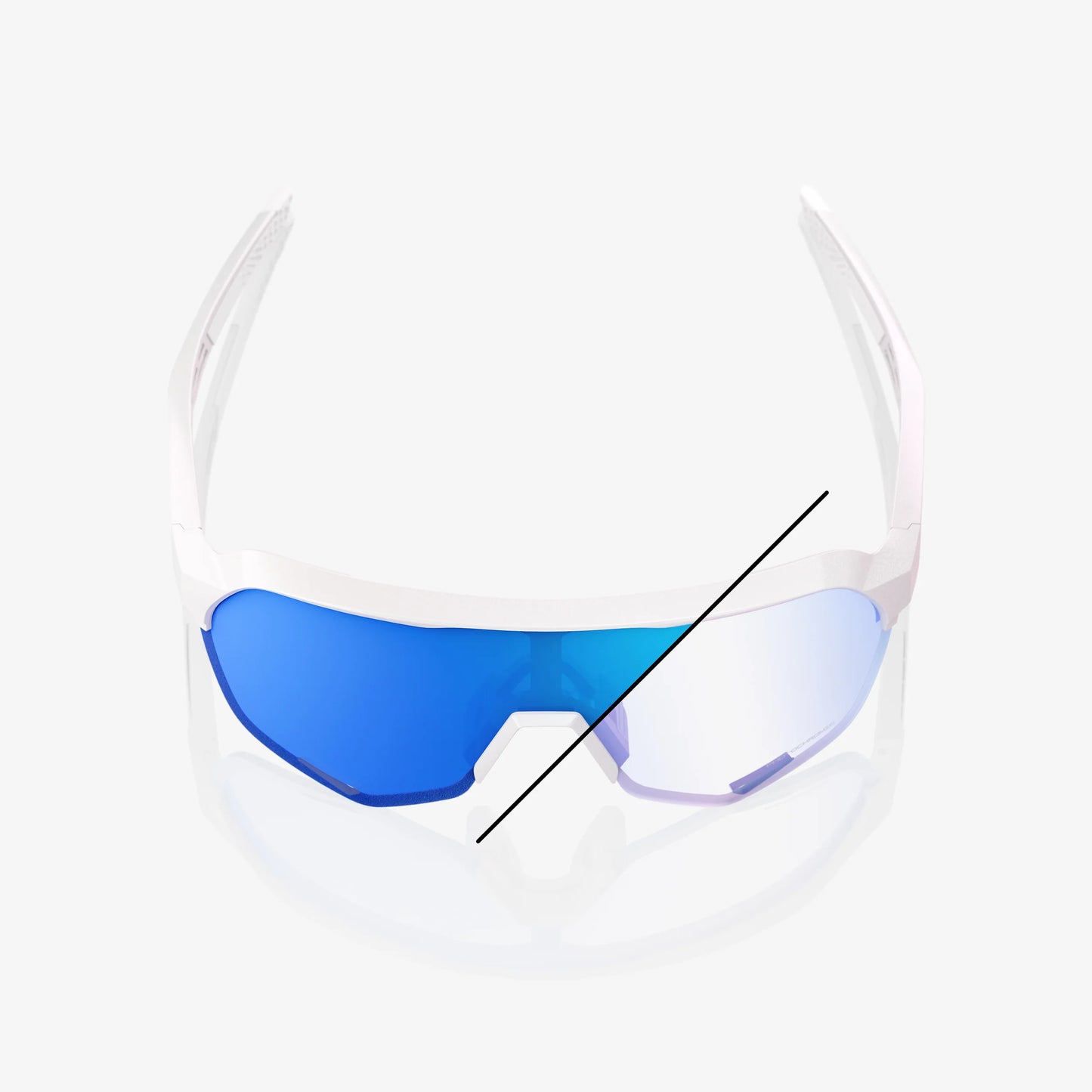 100% S2 Bastille LE - Pearl White Glitter- Blue Mirror Photochromic Lens - biket.co.za