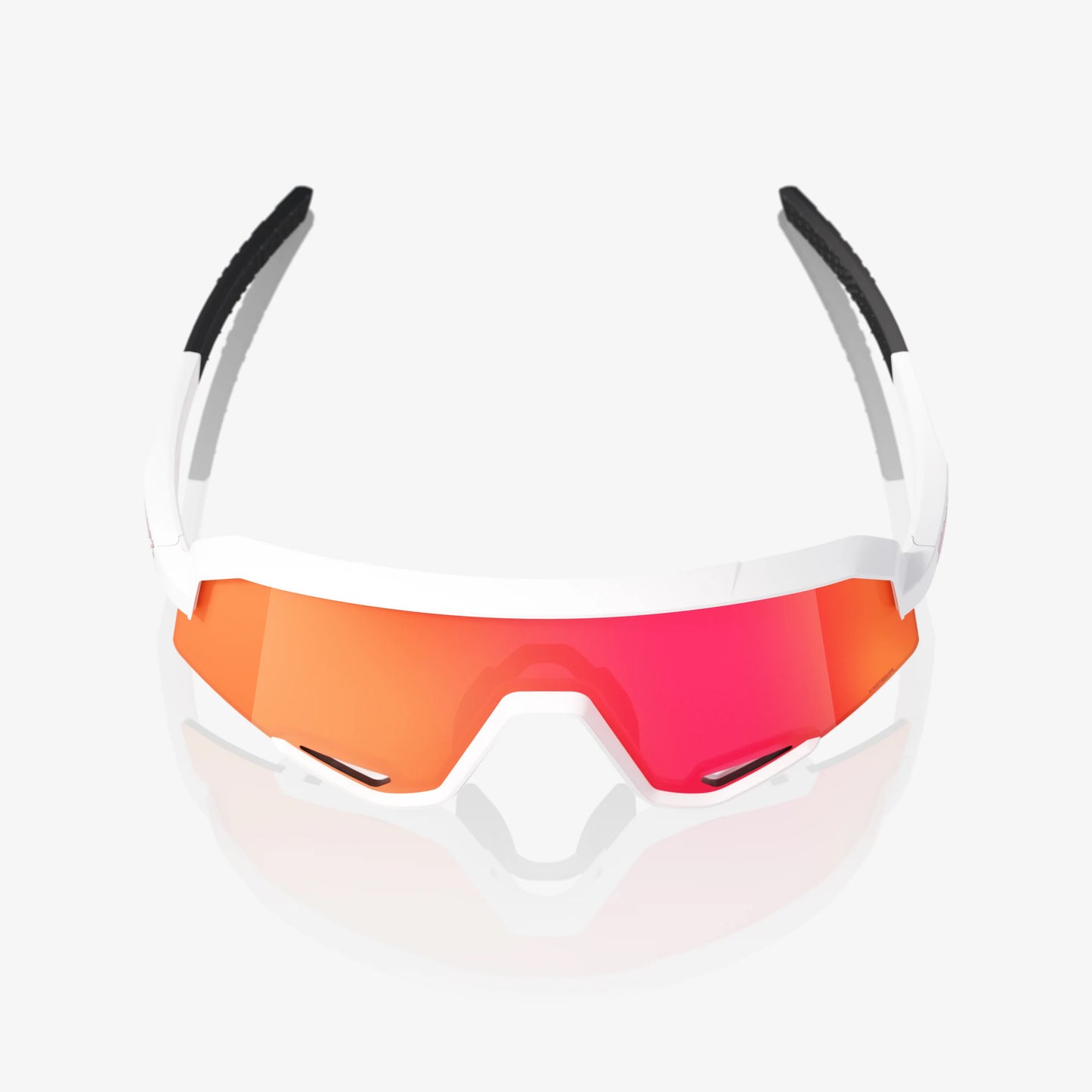 100% SLENDALE Matte White HiPER® Red Multilayer Mirror Lens - biket.co.za
