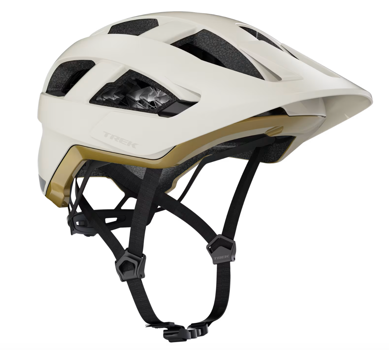 Trek Quantum WaveCel Mountain Bike Helmet-  Matte White/ Old style Gold - biket.co.za