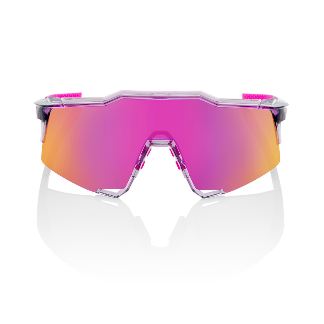 100% Speedcraft - Polished Translucent Grey (Tokyo Night) - Purple Multilayer Mirror Lens - biket.co.za