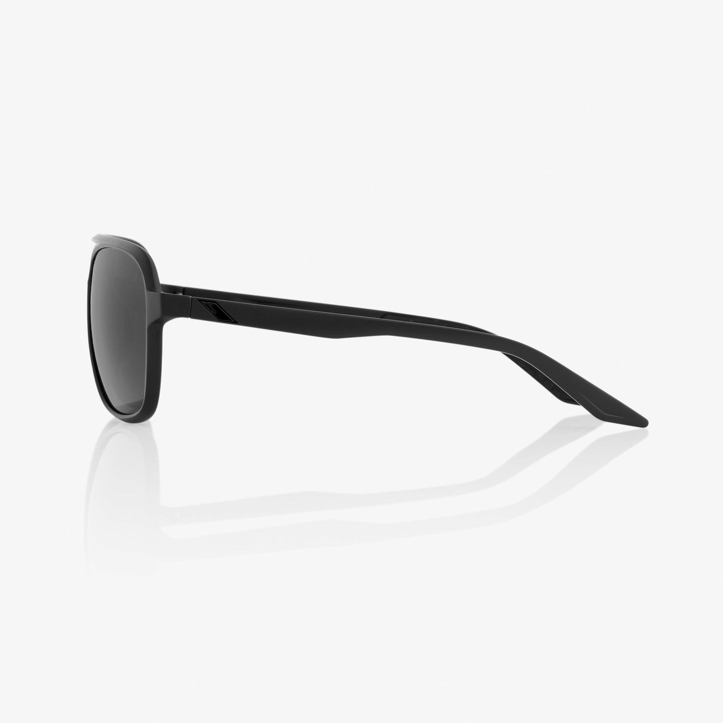 100% Kasia Aviator Round - Matte Black - Black Mirror Lens - biket.co.za